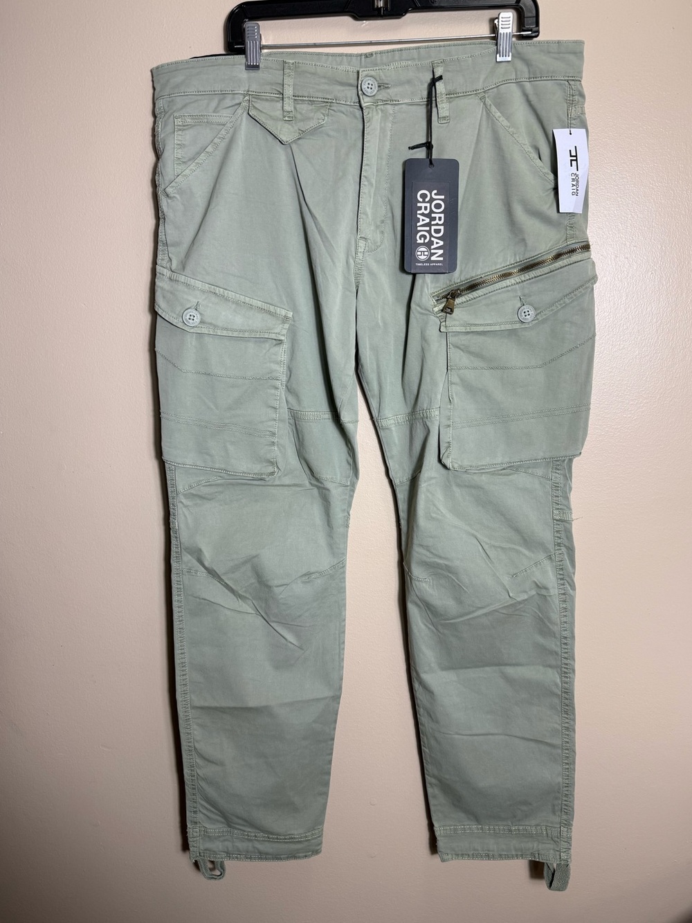 Jordan Craig Cargo Pants 38x32 Satin Sage Stretch Y2K Streetwear NWT